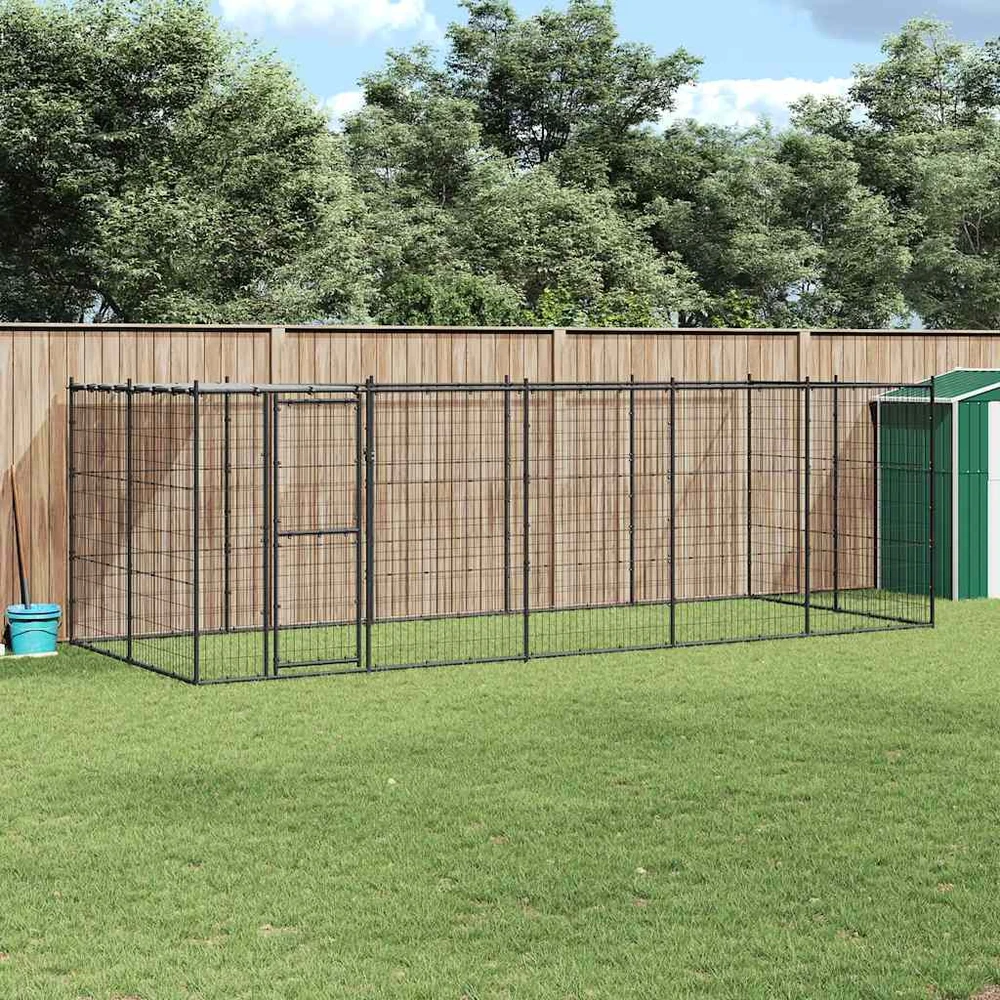 Lauko voljeras šunims su stogu, plienas, 12,1m²