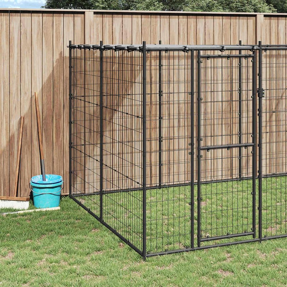 Lauko voljeras šunims su stogu, plienas, 12,1m²