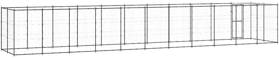 Lauko voljeras šunims su stogu, plienas, 26,62m²