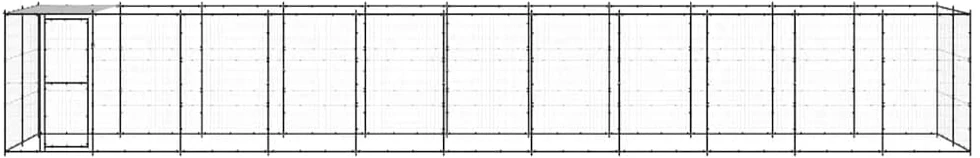 Lauko voljeras šunims su stogu, plienas, 26,62m²