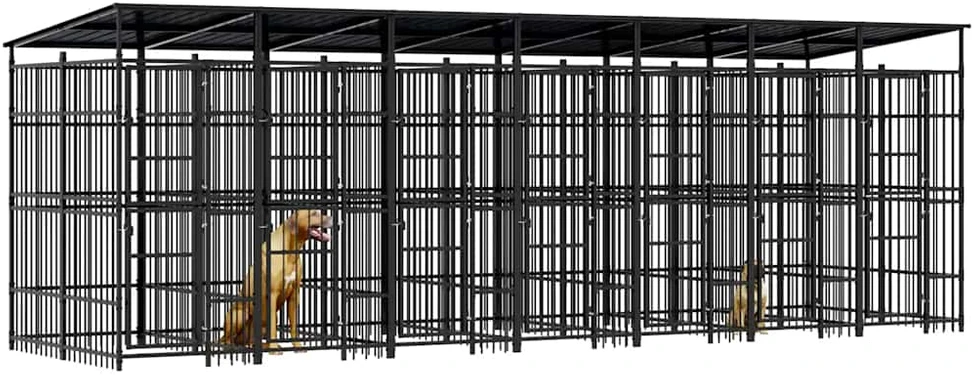 Lauko voljeras šunims su stogu, plienas, 12,9m²