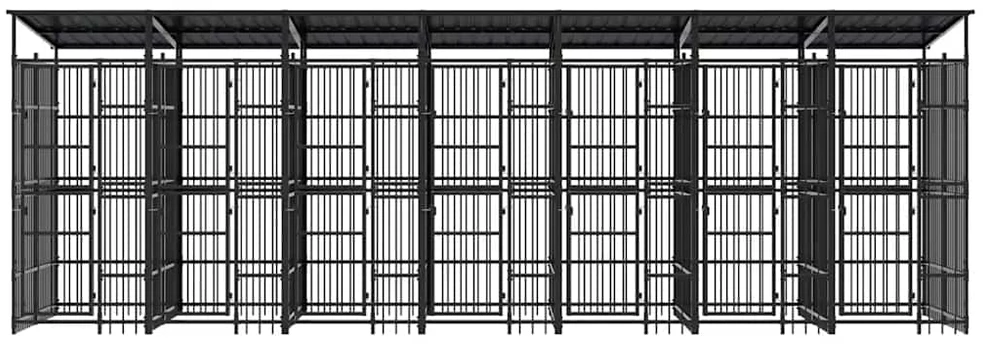 Lauko voljeras šunims su stogu, plienas, 12,9m²