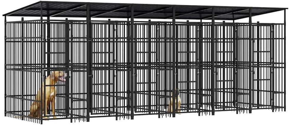 Lauko voljeras šunims su stogu, plienas, 11,06m²