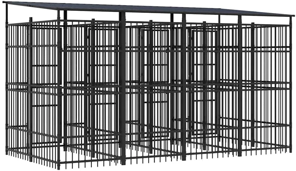 Lauko voljeras šunims su stogu, plienas, 7,37m²