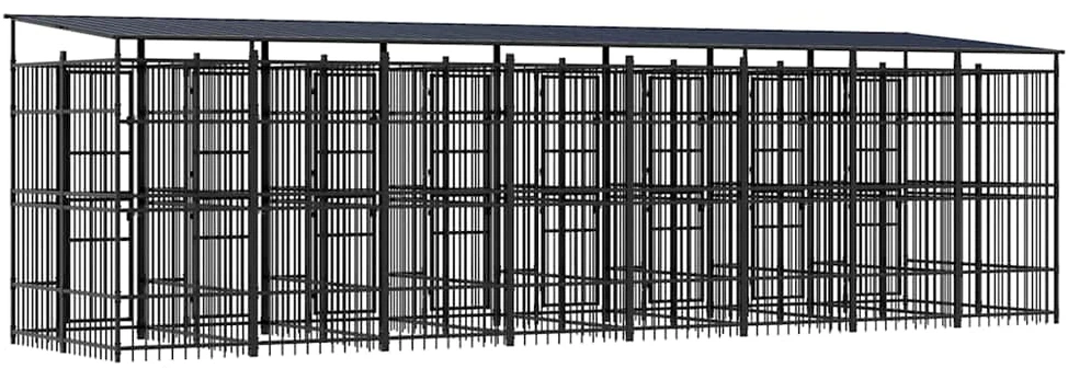 Lauko voljeras šunims su stogu, plienas, 14,75m²