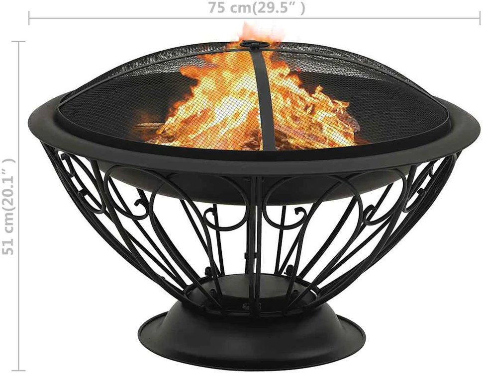 Laužavietė su žarstekliu, 75cm, plienas, XXL