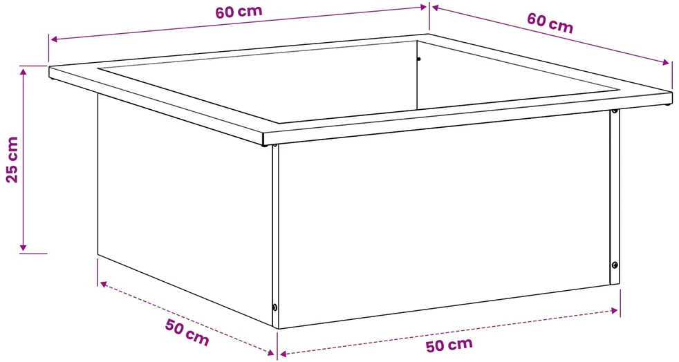 Laužavietės žiedas Juoda 90 x 90 x 25 cm Plienas