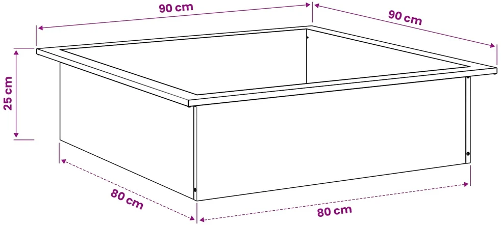 Laužavietės žiedas Juoda 90 x 90 x 25 cm Plienas