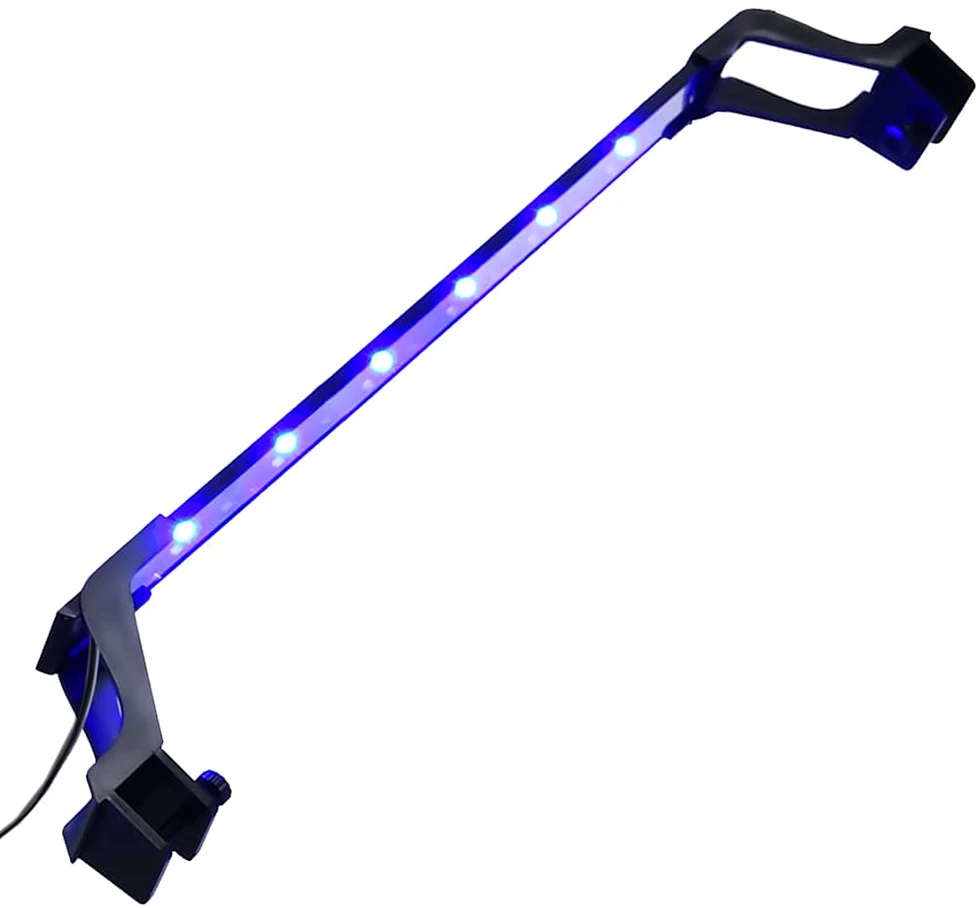 LED akvariumo lempa su spaustukais, mėlyna ir balta, 55-70cm