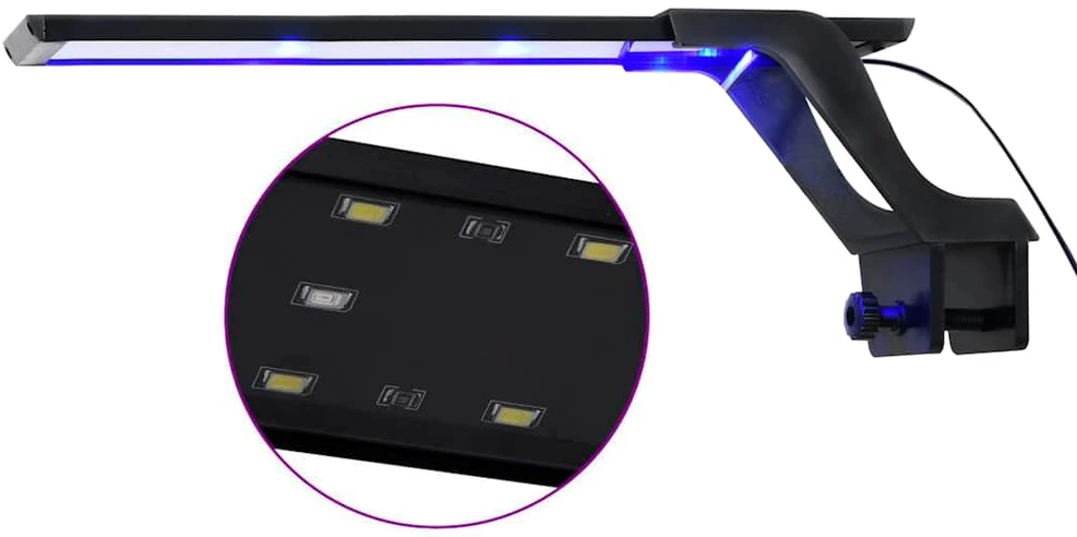 LED akvariumo lempa su spaustuku, mėlyna ir balta, 35-55cm