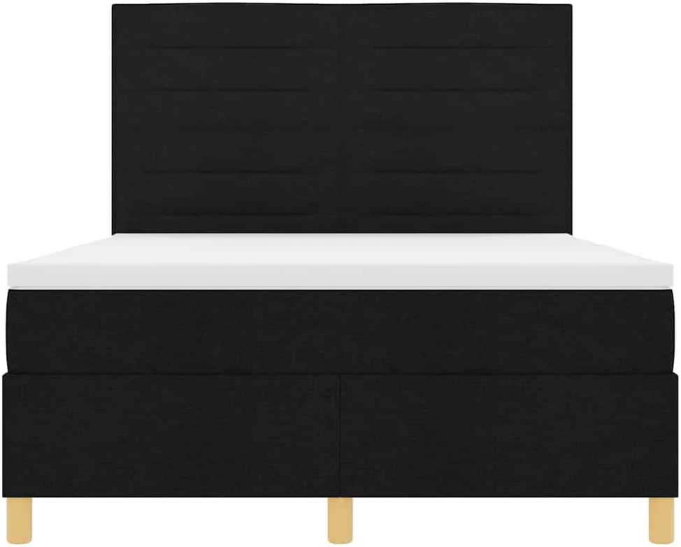 LED Čiužinio Lova su galvūgalio Juoda 160 x 200 cm audinys