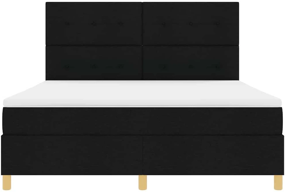 LED Čiužinio Lova su galvūgalio Juoda 180 x 200 cm audinys
