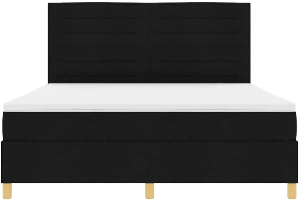 LED Čiužinio Lova su galvūgalio Juoda 180 x 200 cm audinys