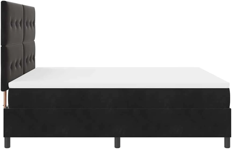 LED Čiužinio Lova su galvūgalio Juodas 180 x 200 cm Aksomas