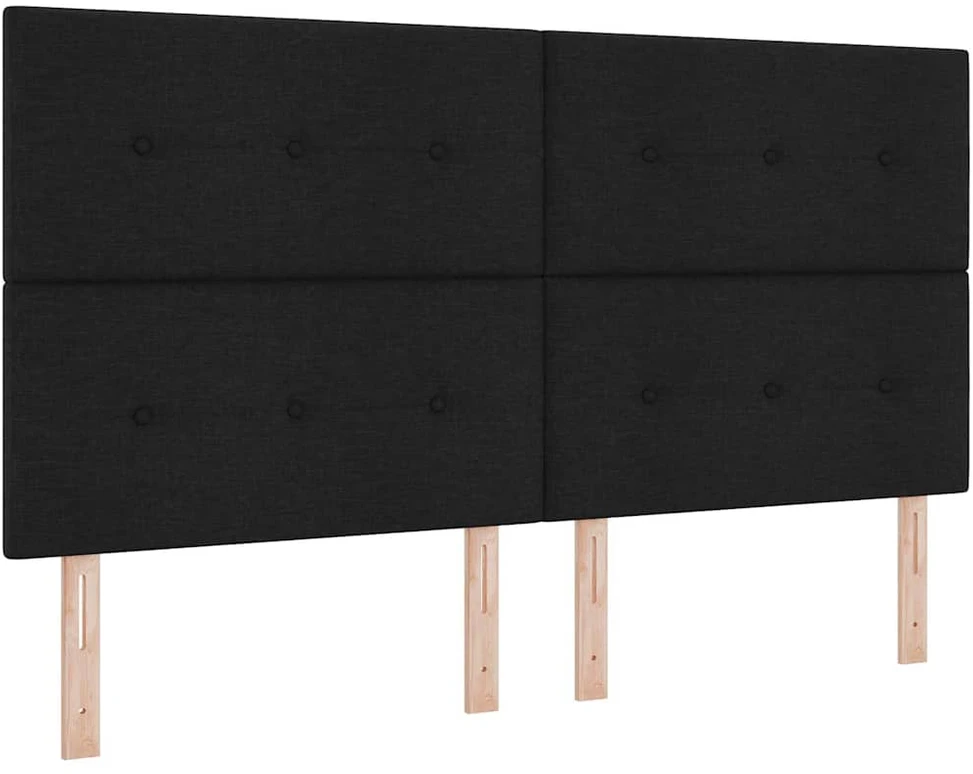 LED Čiužinio Lova su galvūgalio Juoda 180 x 200 cm audinys