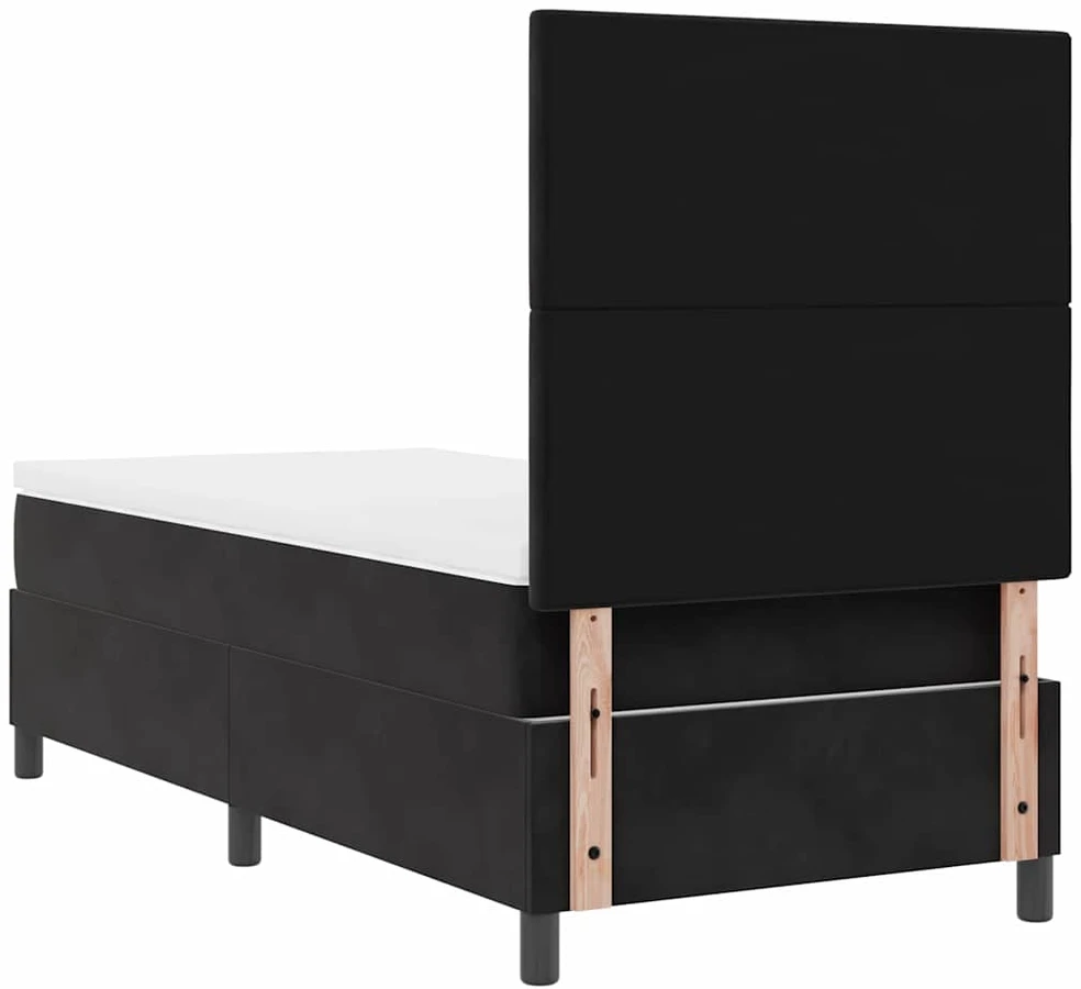 LED Čiužinio Lova su galvūgalio Juodas 90 x 190 cm Aksomas
