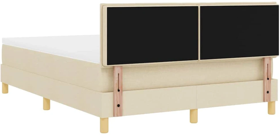 LED Čiužinio Lova su galvūgalio Kreminė 140 x 190 cm audinys