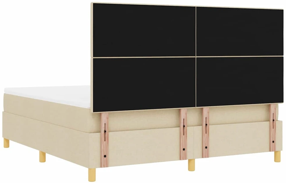 LED Čiužinio Lova su galvūgalio Kreminė 180 x 200 cm audinys