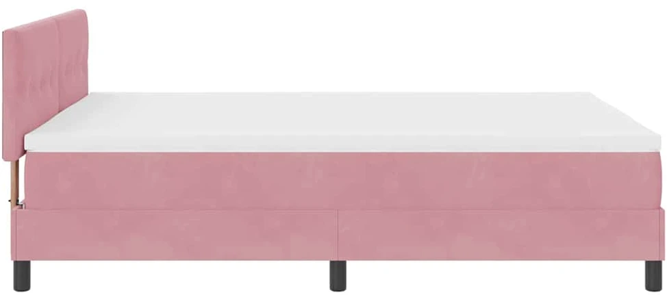 LED Čiužinio Lova su galvūgalio Rožinė 140 x 190 cm Aksomas