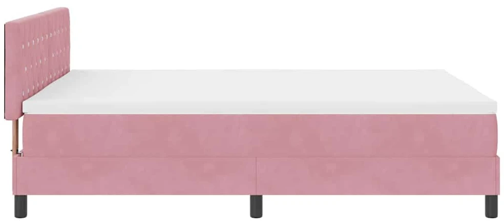 LED Čiužinio Lova su čiužiniu Rožinė 140 x 200 cm Aksomas