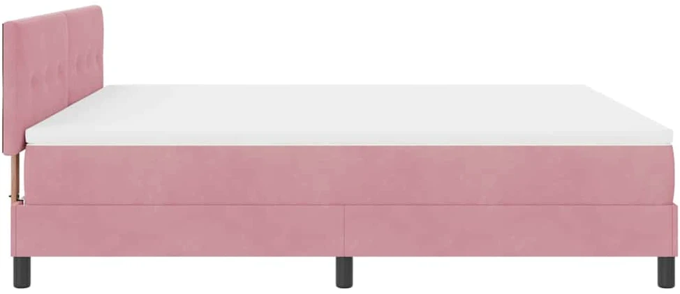 LED Čiužinio Lova su galvūgalio Rožinė 180 x 200 cm Aksomas