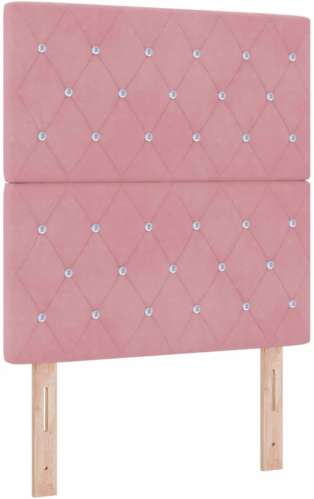 LED Čiužinio Lova su čiužiniu Rožinė 80 x 200 cm Aksomas
