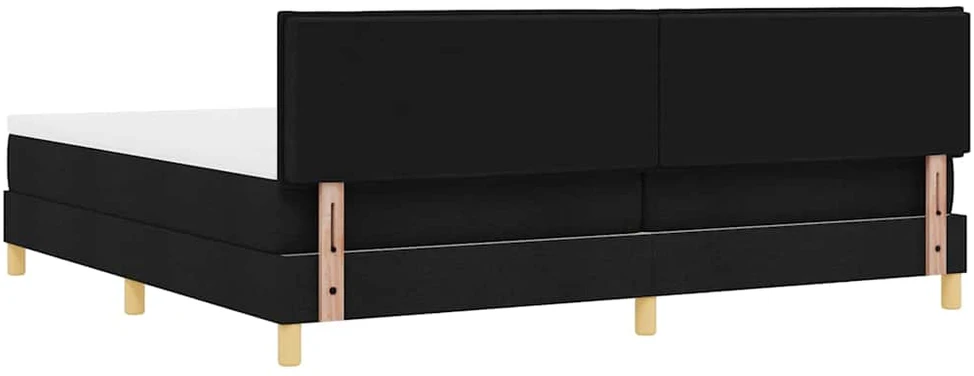 LED Čiužinio Lova su galvūgalio Juodas 200 x 200 cm audinys