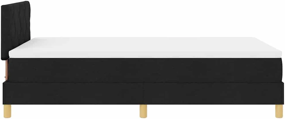 LED Čiužinio Lova su galvūgalio Juodas 120 x 200 cm audinys