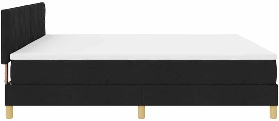 LED Čiužinio Lova su galvūgalio Juodas 200 x 200 cm audinys