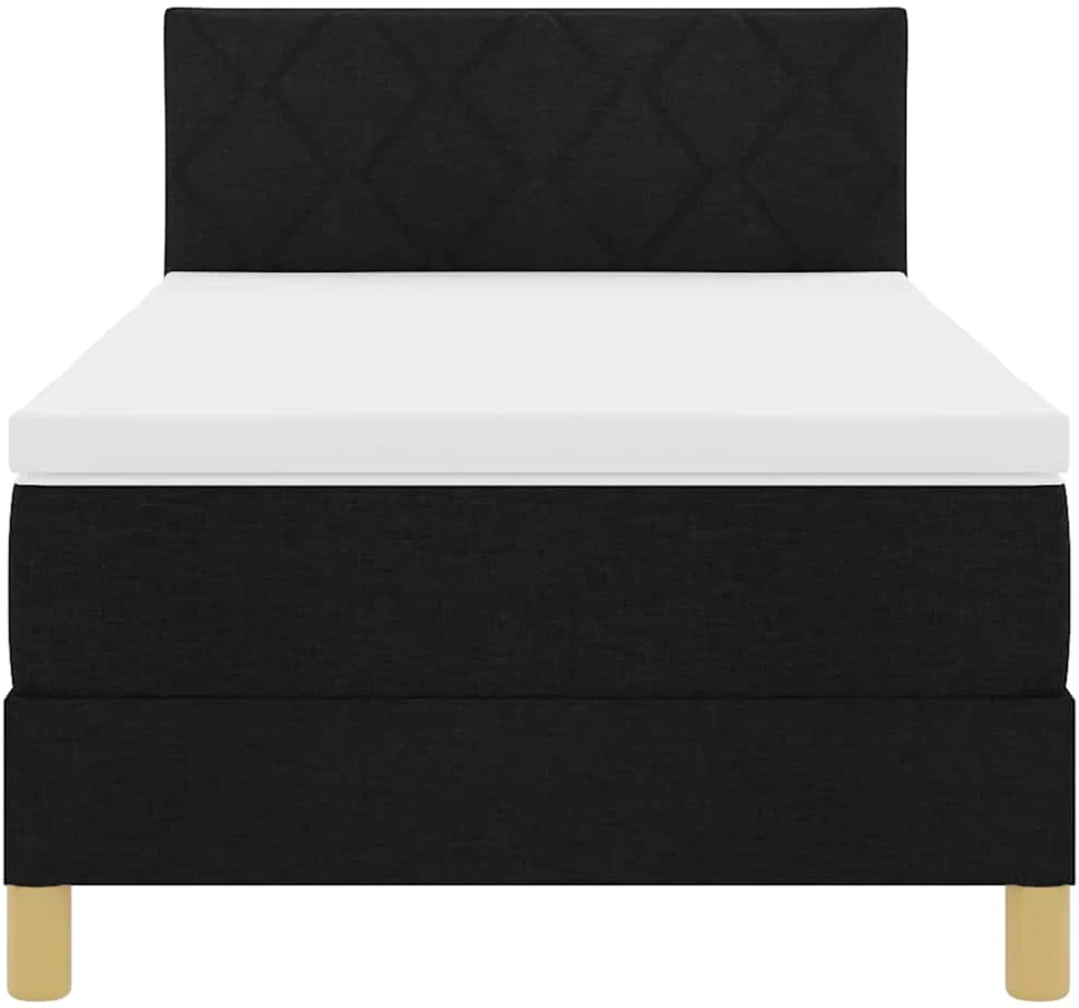 LED Čiužinio Lova su galvūgalio Juodas 100 x 200 cm audinys
