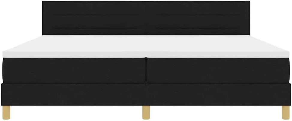 LED Čiužinio Lova su galvūgalio Juodas 200 x 200 cm audinys