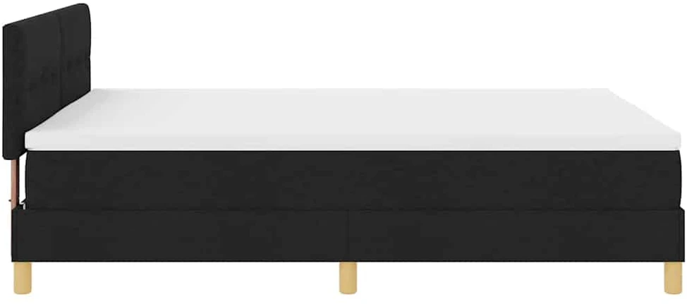 LED Čiužinio Lova su galvūgalio Juodas 140 x 200 cm audinys