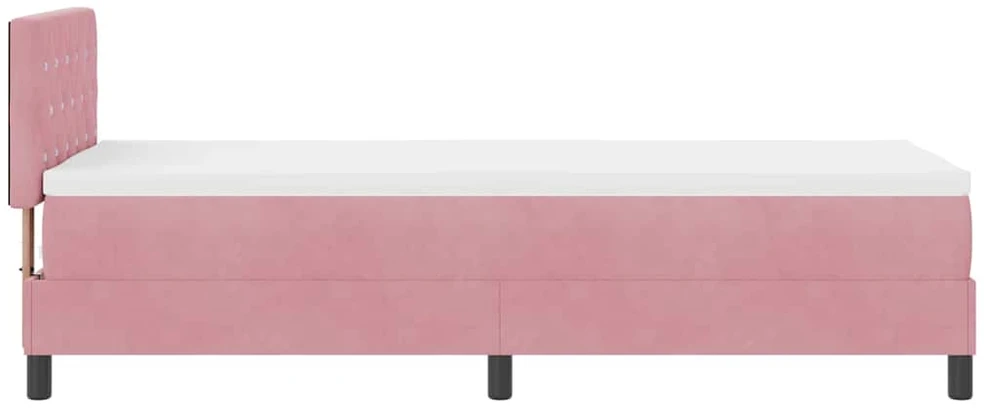 LED Čiužinio Lova su galvūgalio Rožinė 80 x 200 cm Aksomas