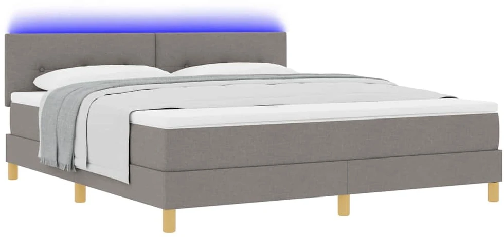 LED Čiužinio Lova su galvūgalio Taupe 180 x 200 cm audinys