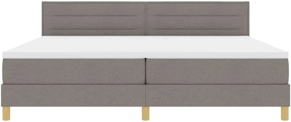LED Čiužinio Lova su galvūgalio Taupe 200 x 200 cm audinys