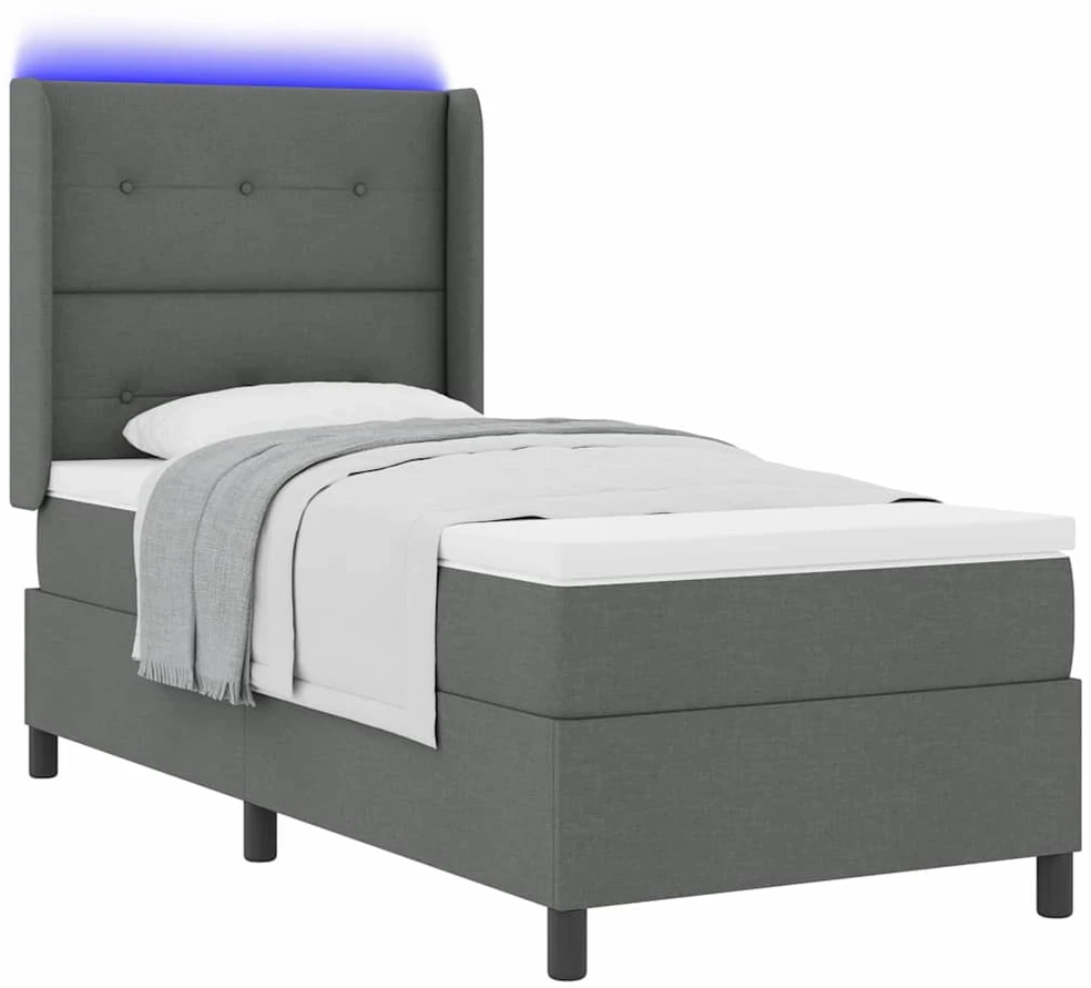 LED Čiužinio Lova Tamsiai pilka 80 x 200 cm audinys