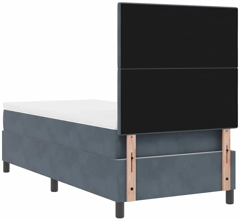 LED Čiužinio Lova Tamsiai pilka 90 x 200 cm Aksomas
