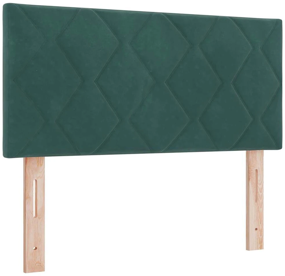 LED Čiužinio Lova Tamsiai žalia 90 x 190 cm Aksomas