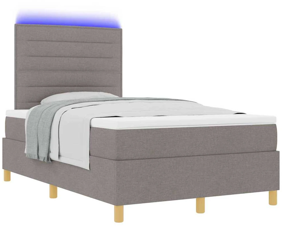 LED Čiužinio Lova su pagalve Tortora 120 x 200 cm audinys