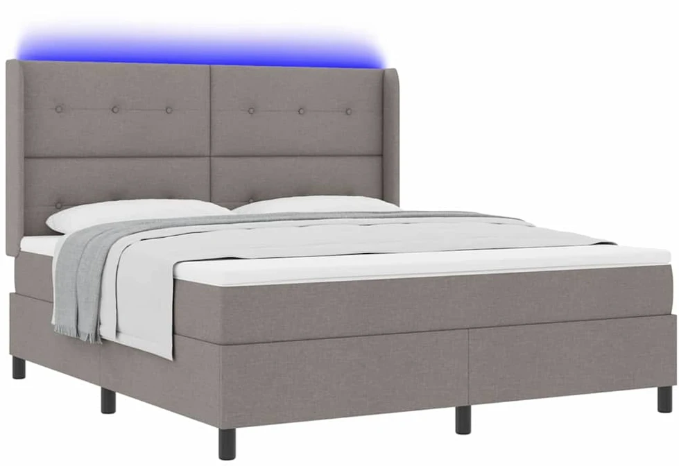 LED Čiužinio Lova su galvūgalio Tortora 180 x 200 cm audinys