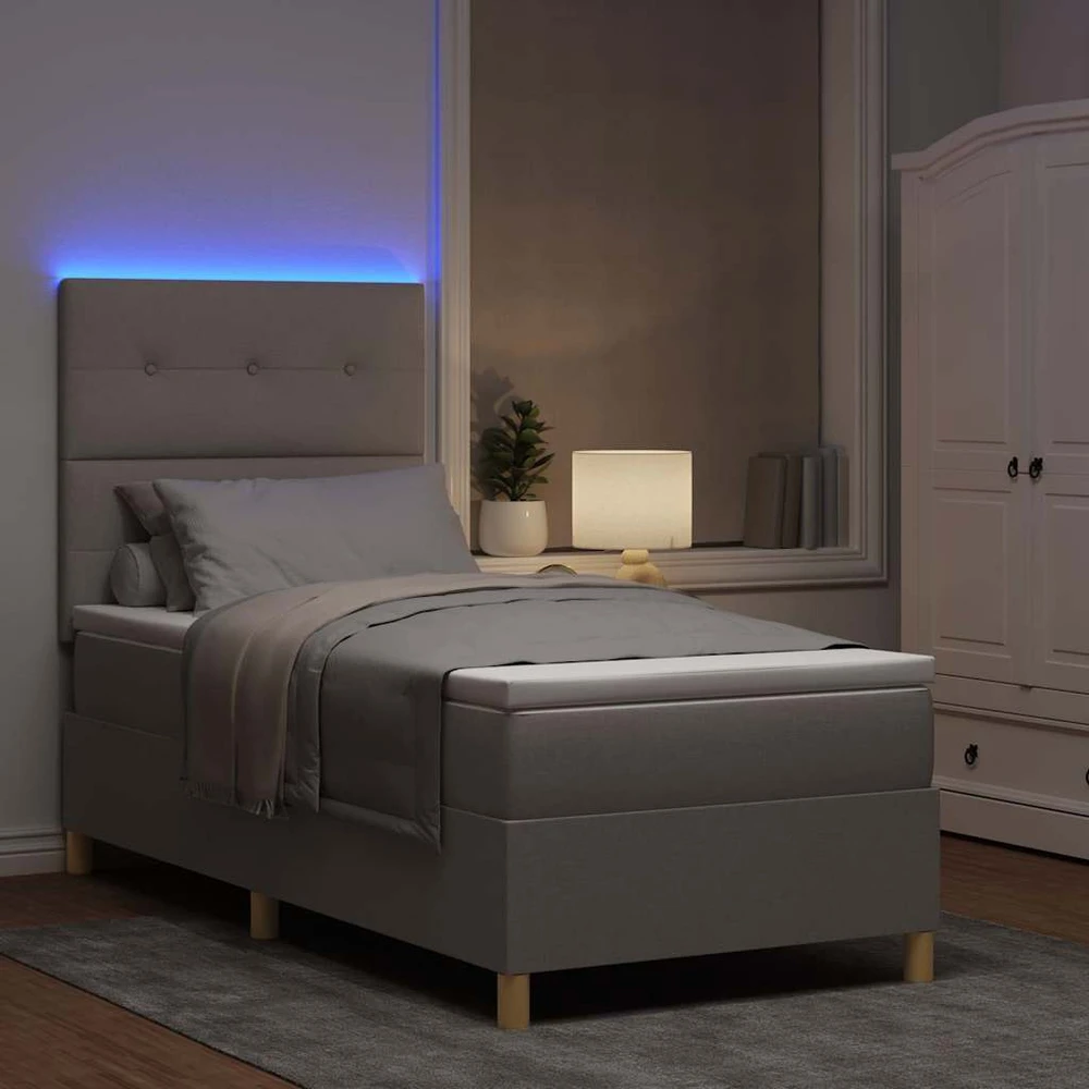 LED Čiužinio Lova su galvūgalio Tortora 80 x 200 cm audinys