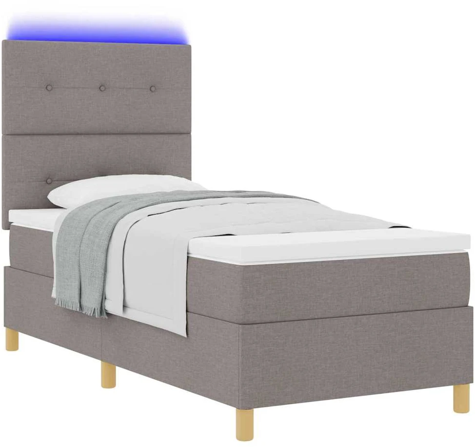 LED Čiužinio Lova su galvūgalio Tortora 80 x 200 cm audinys