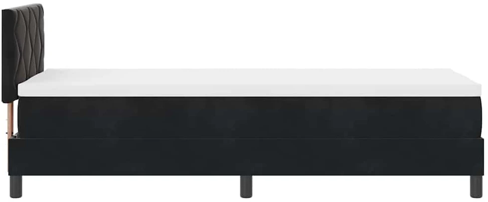 LED Čiužinio Lova su galvūgalio Juoda 80 x 200 cm Aksomas