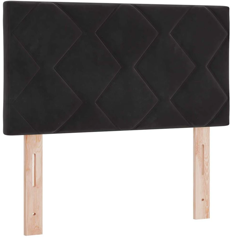 LED Čiužinio Lova su galvūgalio Juoda 80 x 200 cm Aksomas
