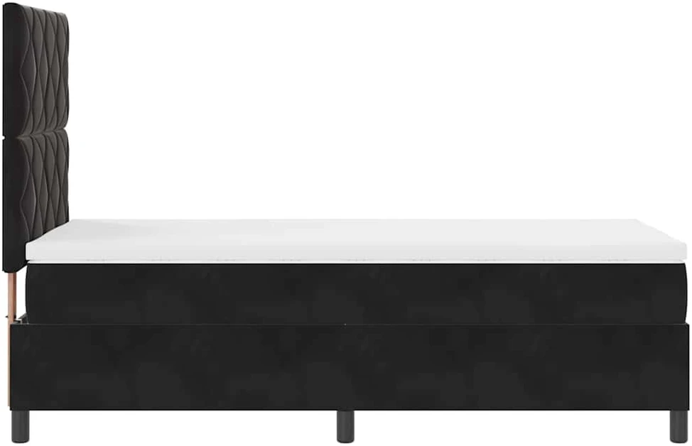 LED Čiužinio Lova su galvūgalio Juodas 100 x 200 cm Aksomas