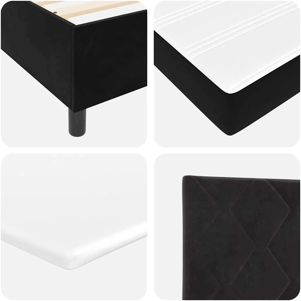 LED Čiužinio Lova su galvūgalio Juodas 100 x 200 cm Aksomas