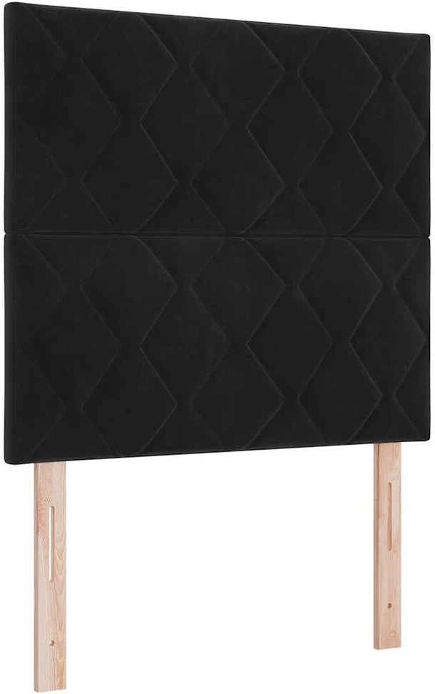 LED Čiužinio Lova su galvūgalio Juodas 120 x 190 cm Aksomas