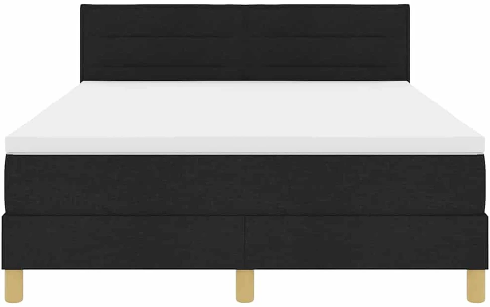 LED Čiužinio Lova su galvūgalio Juodas 140 x 190 cm audinys