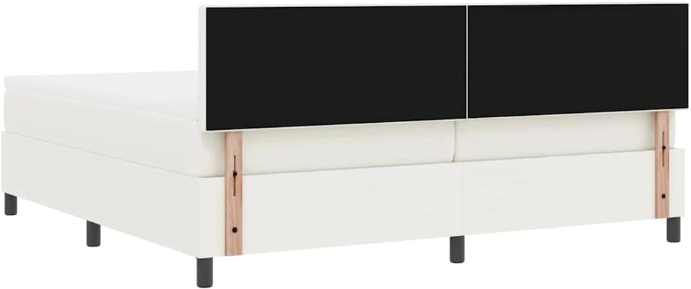LED Čiužinio Lova su galvūgalio Kremas ir balta 200 x 200 cm