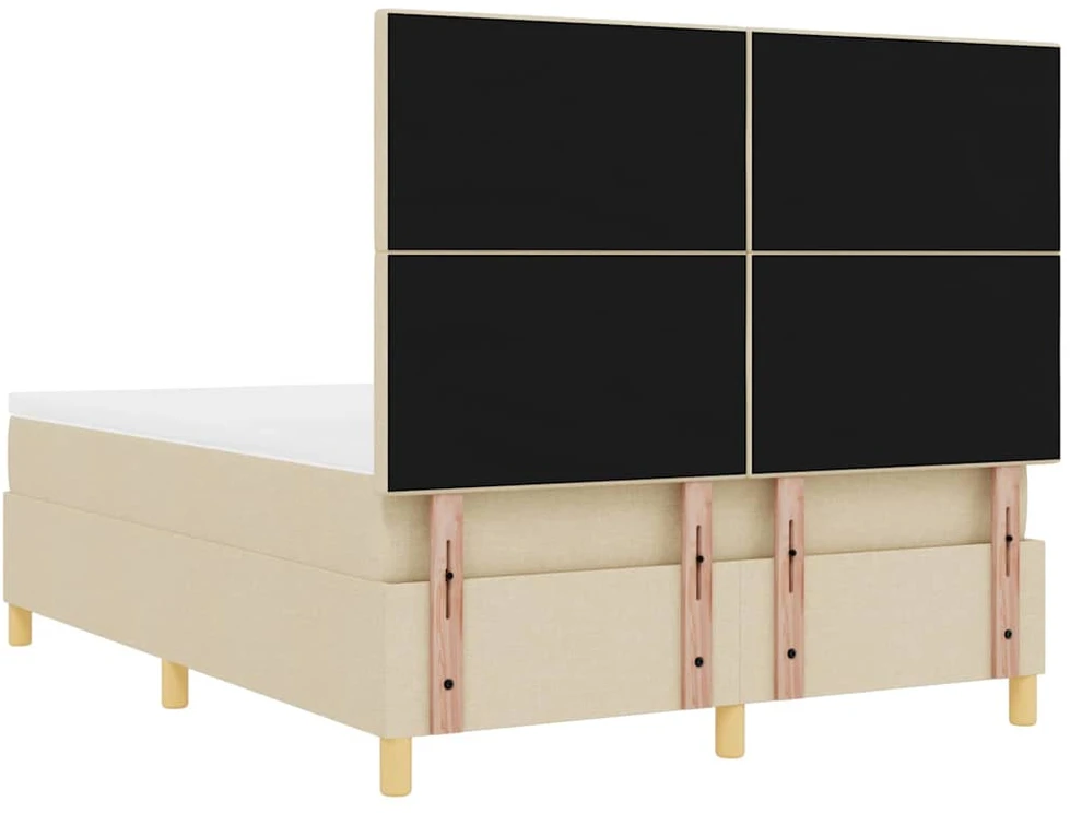 LED Čiužinio Lova su galvūgalio Kreminė 140 x 190 cm audinys